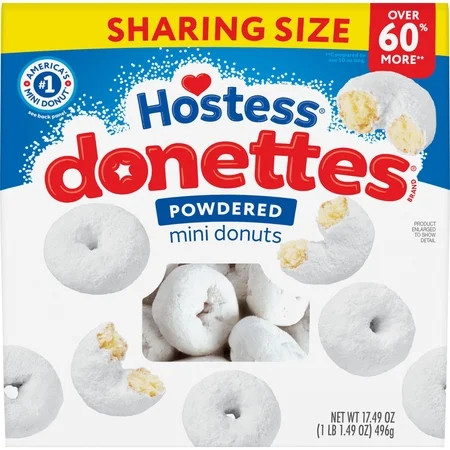 Hostess Donettes, Powdered Mini Donuts, 17.49 oz Sharing Size Bag | Walmart (US)