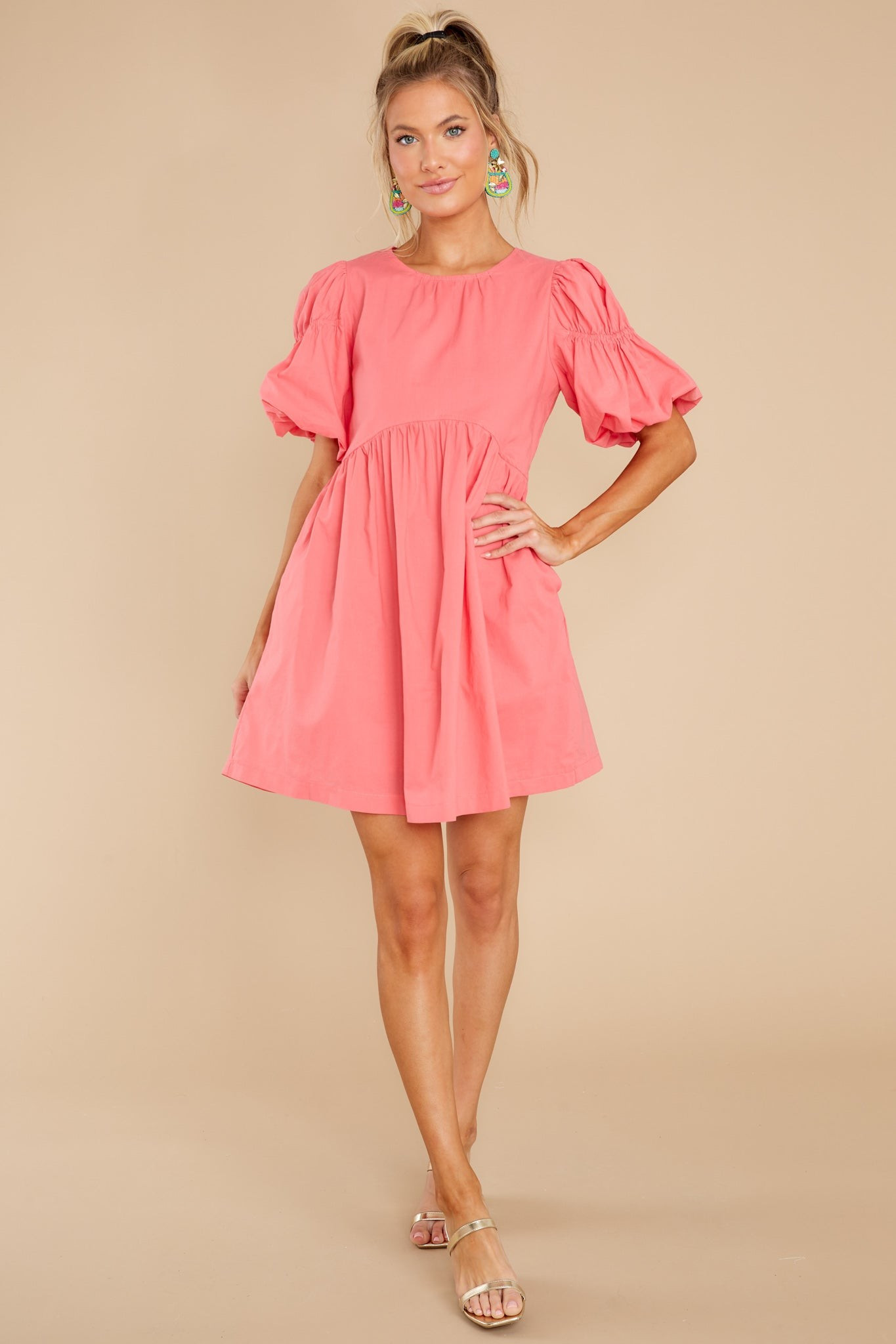 Totally Brilliant Coral Dress | Red Dress 