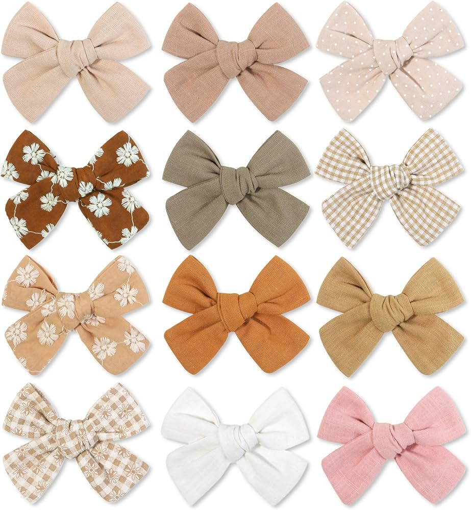 Baby Girl Hair Clips Set, 12 Pcs Hair Bows Barrettes Handmade Accessories Alligator Clip for Litt... | Amazon (US)