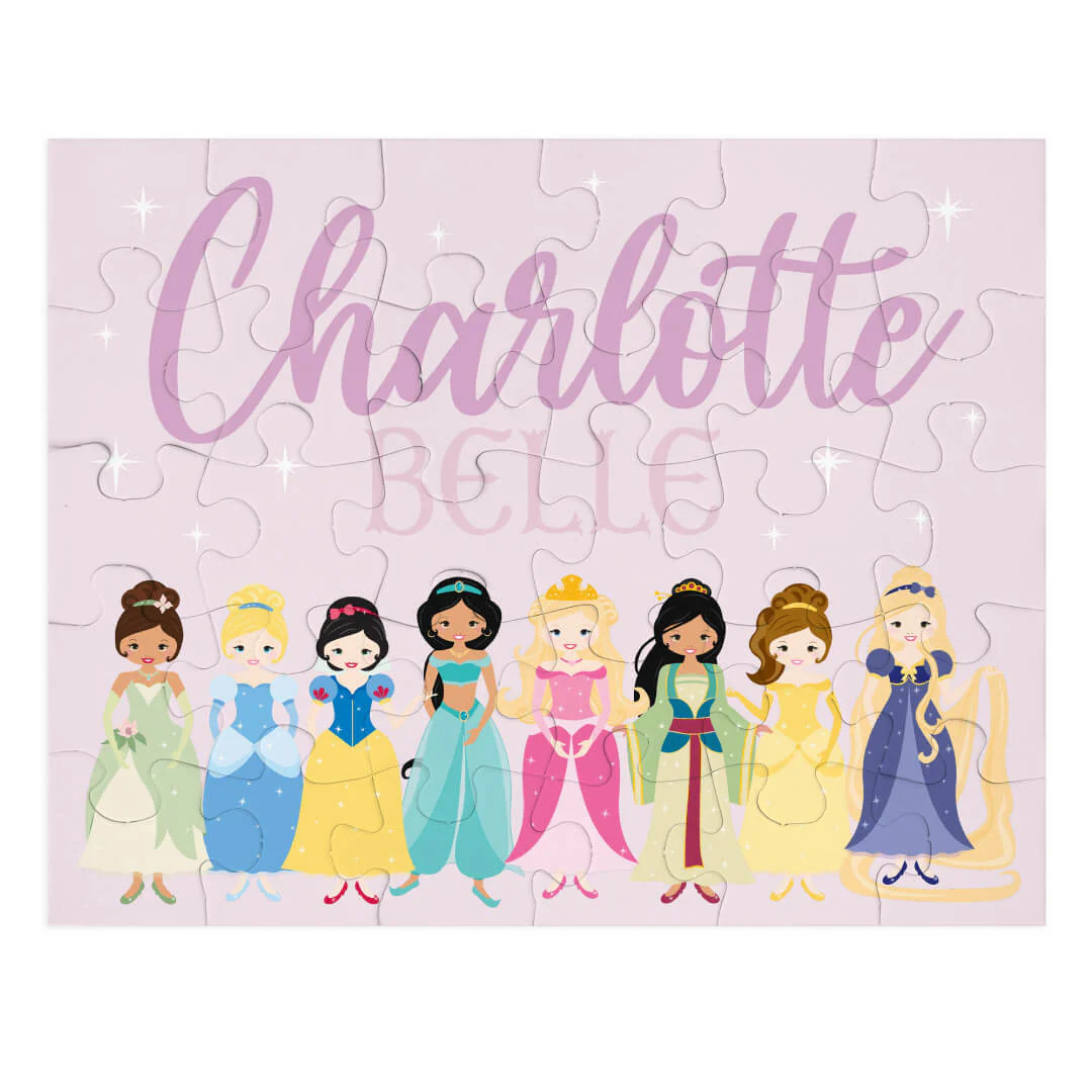 Kids Personalized 30 Piece Puzzle | Pretty Princess | Caden Lane