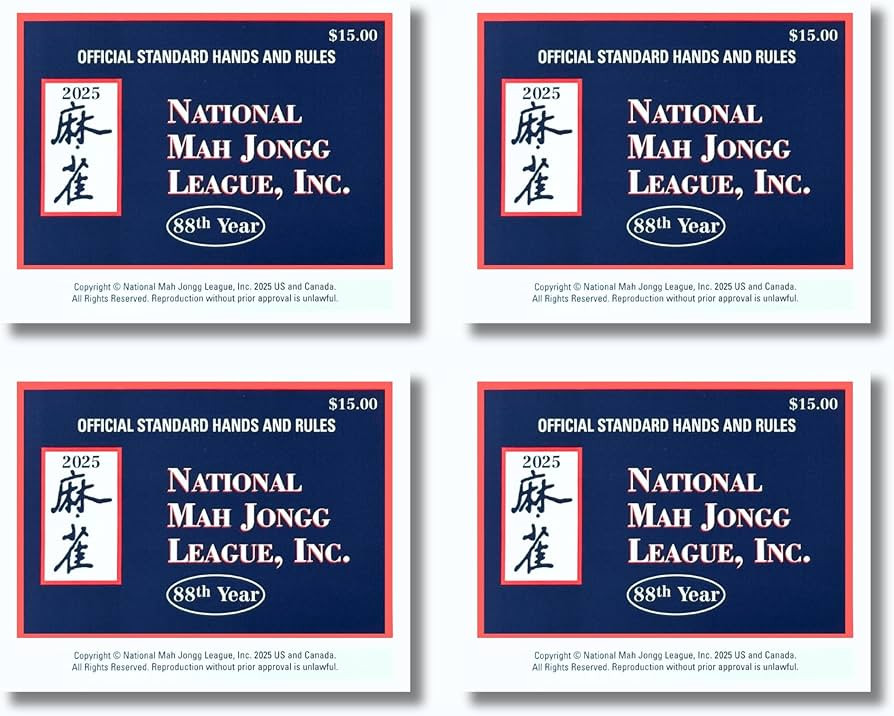 National Mah Jongg League 2025 Mahjong Large Size Cards Four-Pack Bundle - Official Hands and Rul... | Amazon (US)