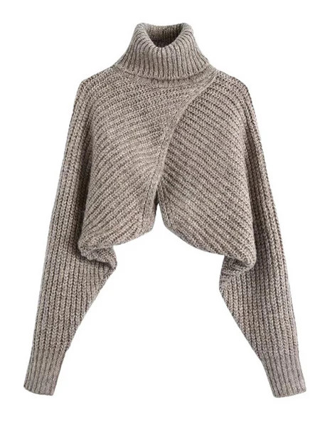 'Anita' Turtleneck Wrap Knitted Sweater | Goodnight Macaroon