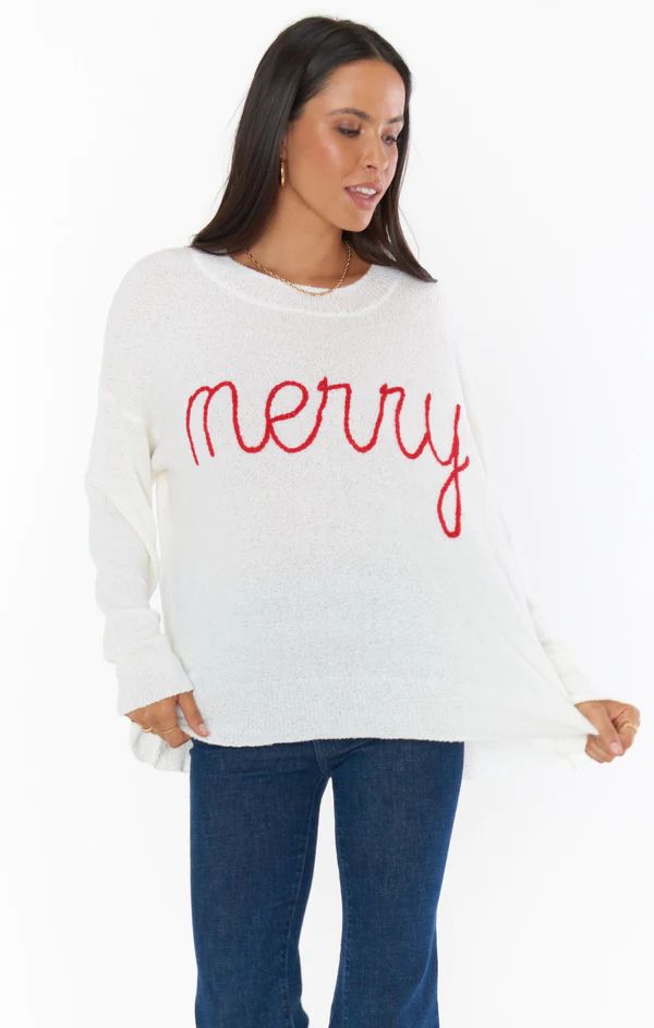 SHOW ME YOUR MUMU WOODSY SWEATER IN MERRY KNIT | Indigeaux Denim Bar & Boutique