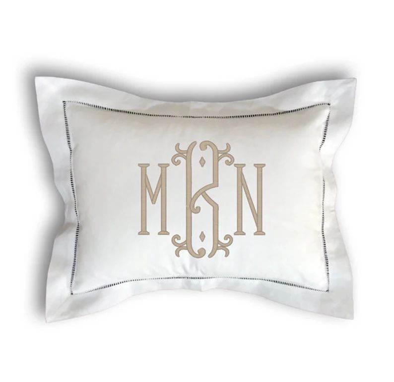 Monogrammed Hemstitch Pillow | Etsy (US)