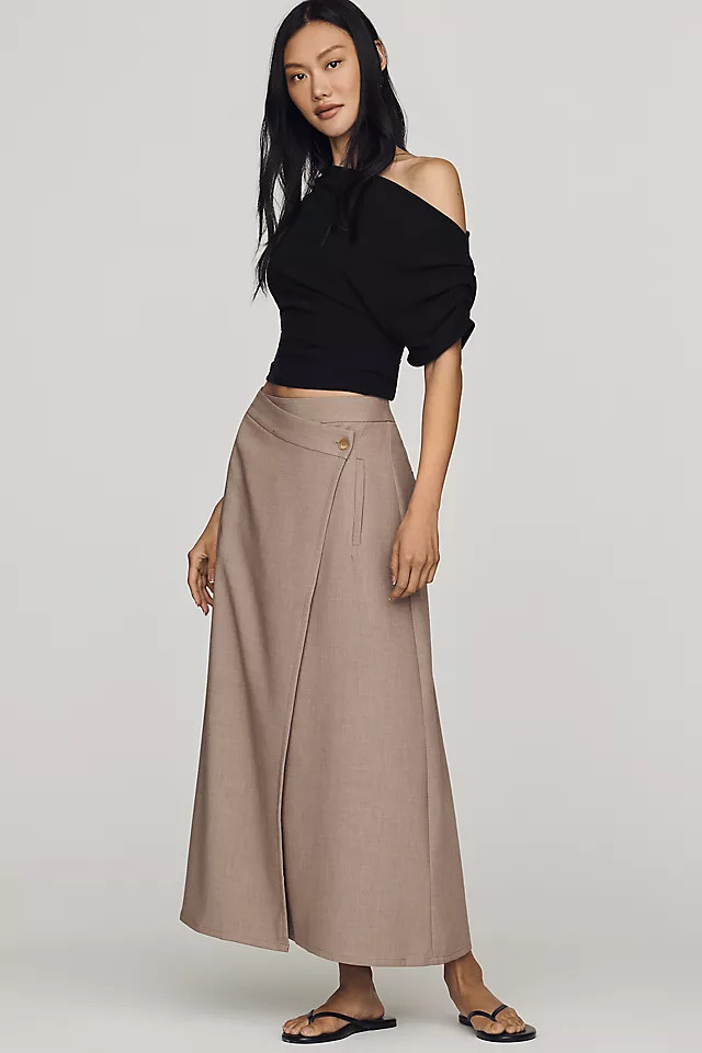 Crossover Wrap Maxi Skirt | Anthropologie (US)