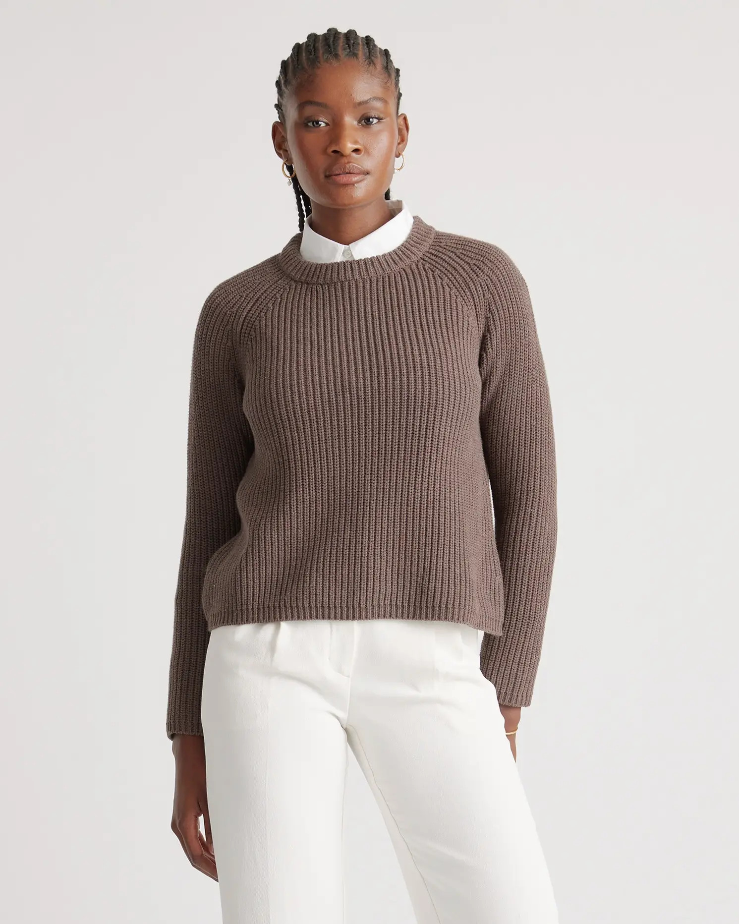 Women's 100% Organic Cotton Fisherman Crew Sweater | Quince