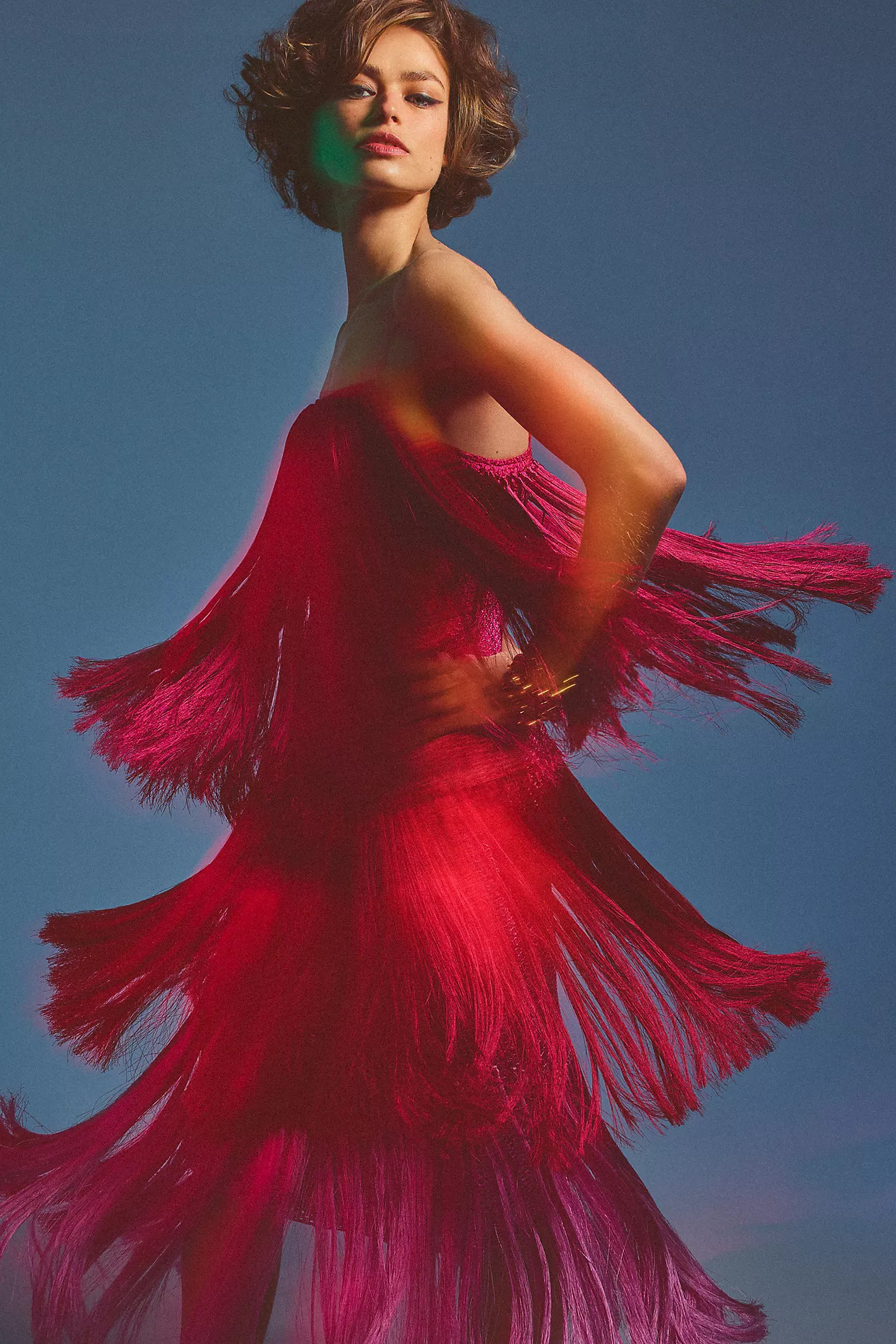 Let Me Be Tiered Fringe Ombre Dress | Anthropologie (US)