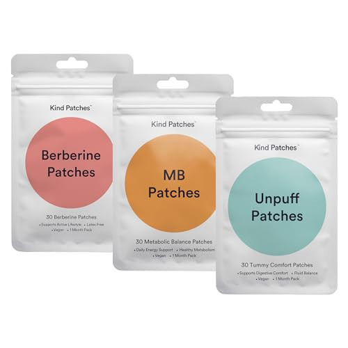 Kind Patches Trio - Unpuff, MB, and Berberine Patches - Vegan, Cruelty Free, Latex Free - 3 Pack, 90 Count | Amazon (US)