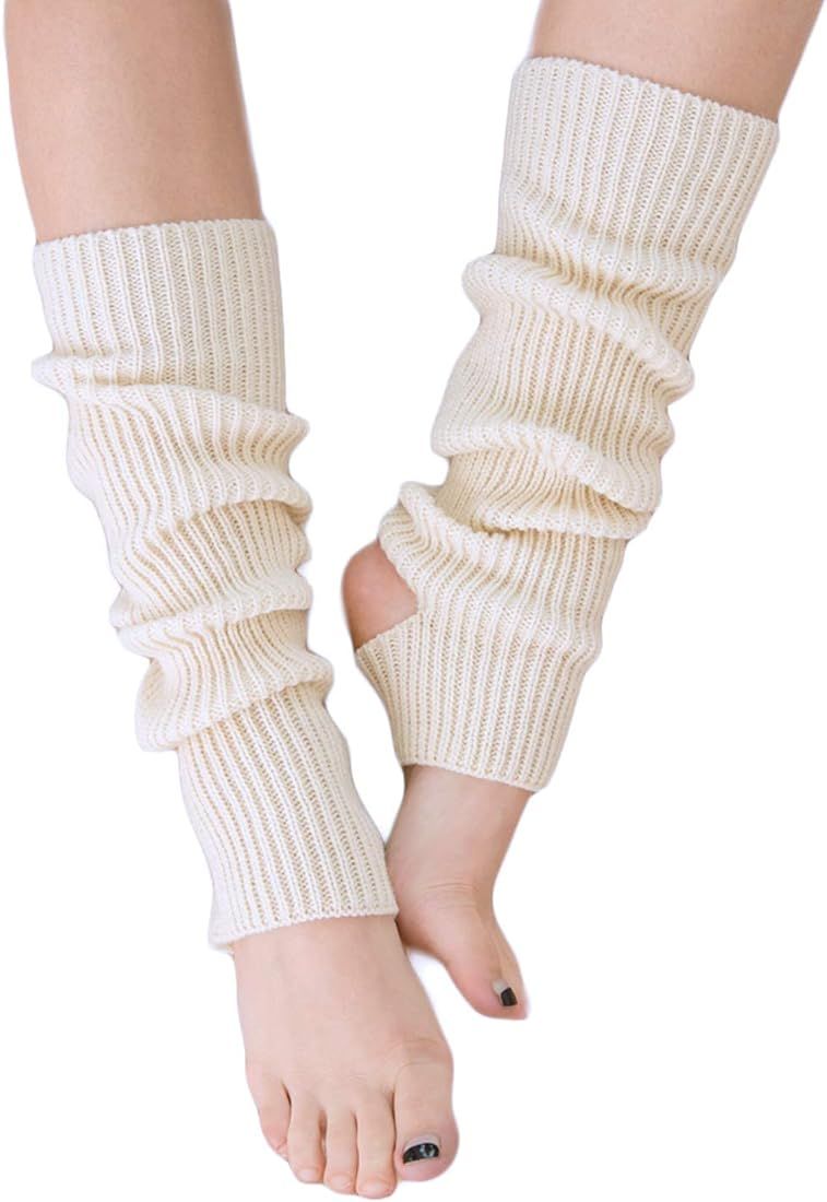 AWOCAN Ballet Leg warmers for girls Knitted Stirrup Leg Warmers for women Winter Extra Soft long ... | Amazon (US)