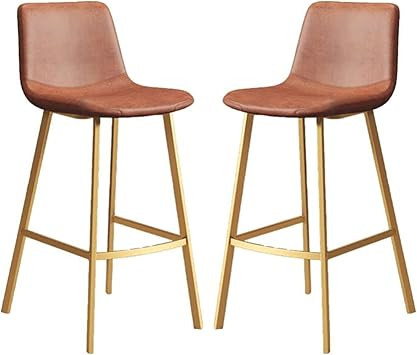 WYT-fan Vintage Bar Chairs Set of 2 Counter Stools PU Leather and Iron Legs Bar Stools, Classical... | Amazon (US)