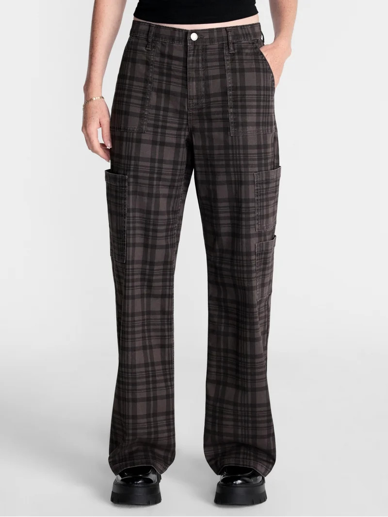 No Boundaries Wide Leg Cargo Pants, 33.5'' Inseam, Women's and Women's Plus XXS-4X | Walmart (US)
