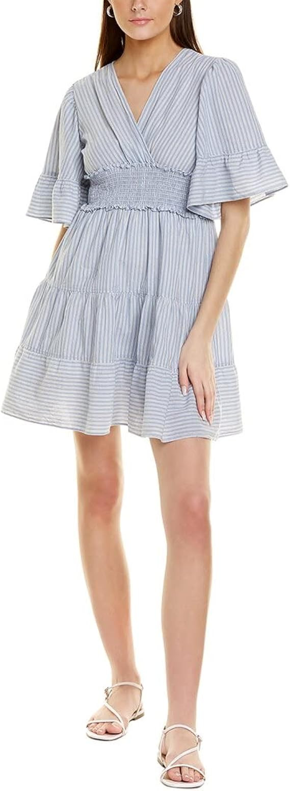 Max Studio Yarn Dye Tiered Mini Dress | Amazon (US)