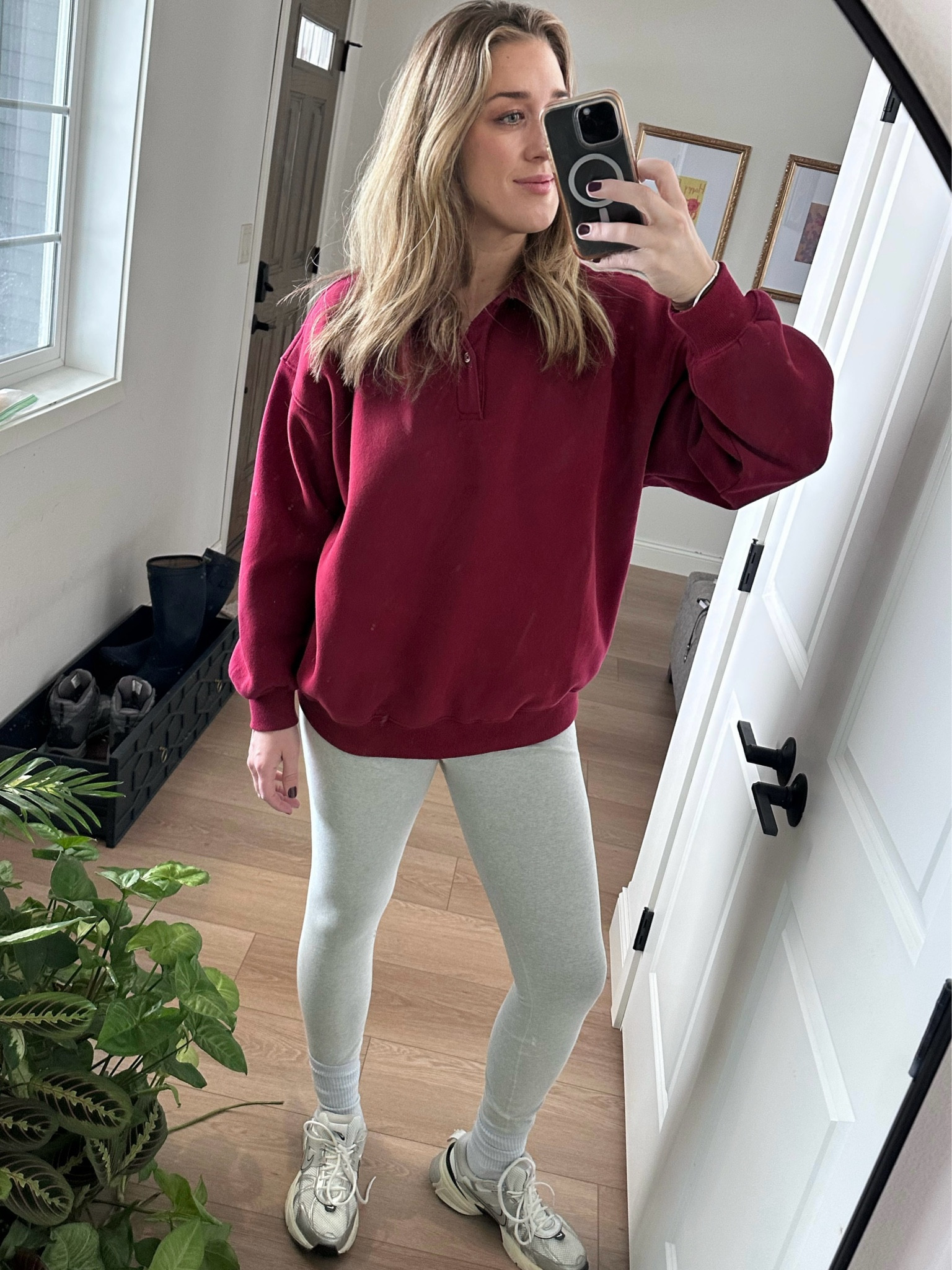 My new go to travel fit includes this oversized button up "airport sweater." The red is sold out but it comes in many colors. I'm wearing S/M.

Wearing large in the leggings, which are organic cotton, and sized up a half size in my sneakers. 

 

#LTKTravel #LTKMidsize #LTKootd