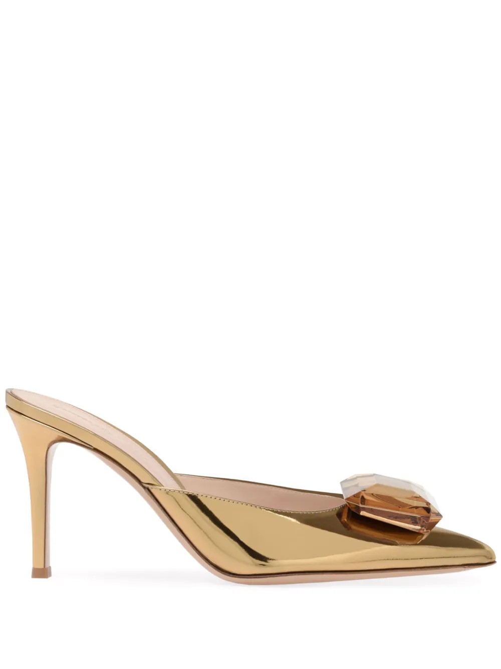 Gianvito Rossi Jaipur 85mm Metallic Mules - Farfetch | Farfetch Global