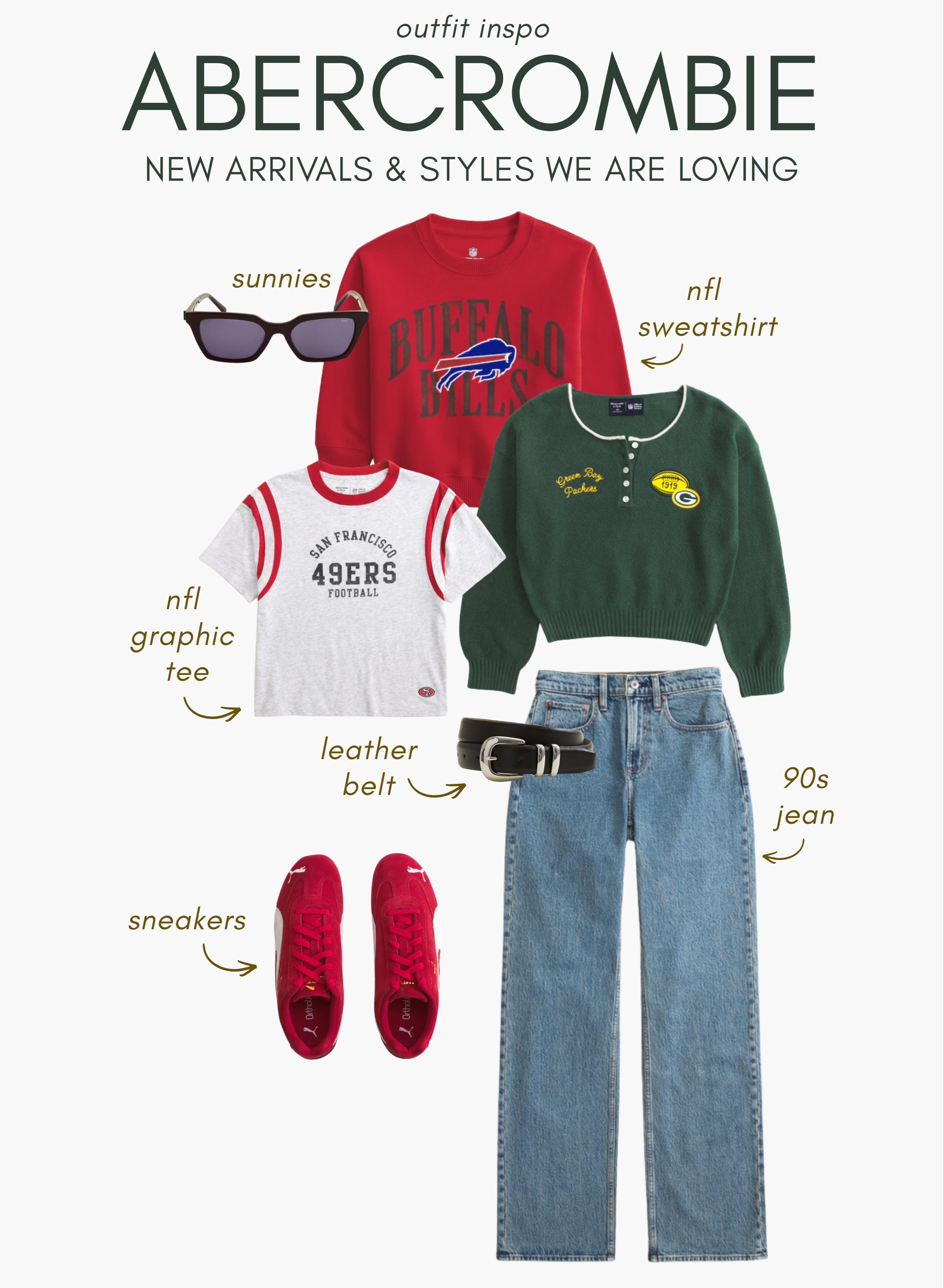 [9/24/26] Abercrombie outfit inspo for gameday! 

NFL style, game day outfit, graphic tee, vintage sweatshirt, football fashion, fall outfit ideas, straight leg jeans, red sneakers, casual weekend outfit, sporty style

#LTKgrwm #LTKootd #LTKSeasonal