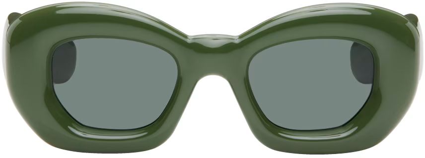 Green Inflated Butterfly Sunglasses | SSENSE