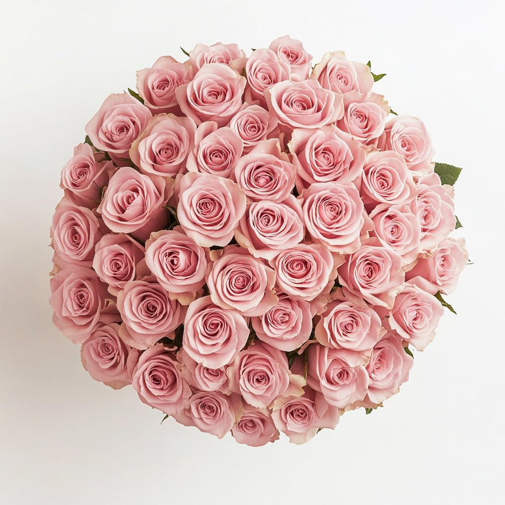 GlobalRose Fresh Cut Pink Roses - 50 (2 Bundles of 25) Fresh Flowers - Flowers Fresh Bouquet - Fr... | Amazon (US)