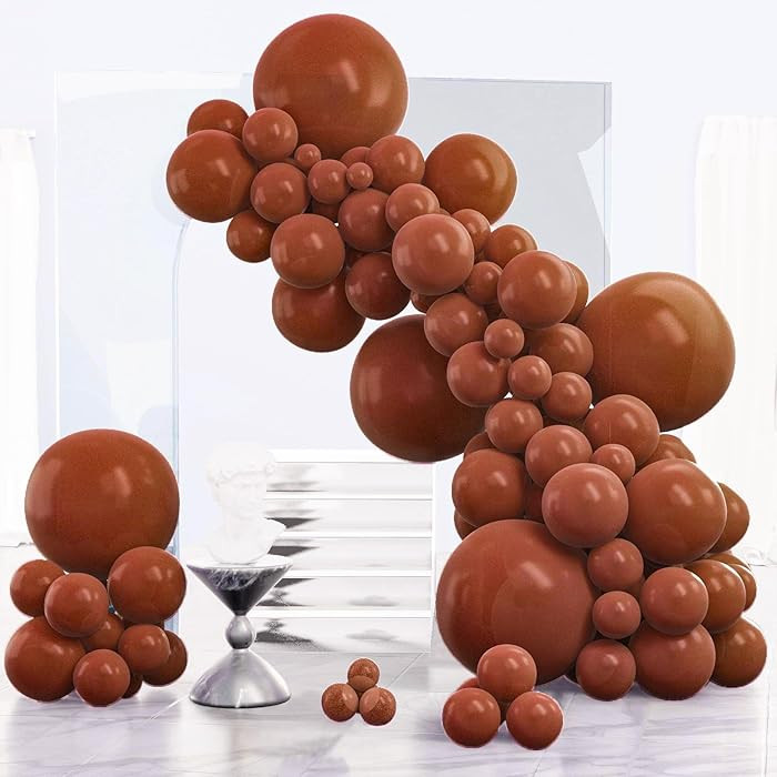 PartyWoo Dark Brown Balloons 140pcs Different Sizes of 18 12 10 5 Inch Boho Neutral Coffee Tan Ba... | Amazon (US)