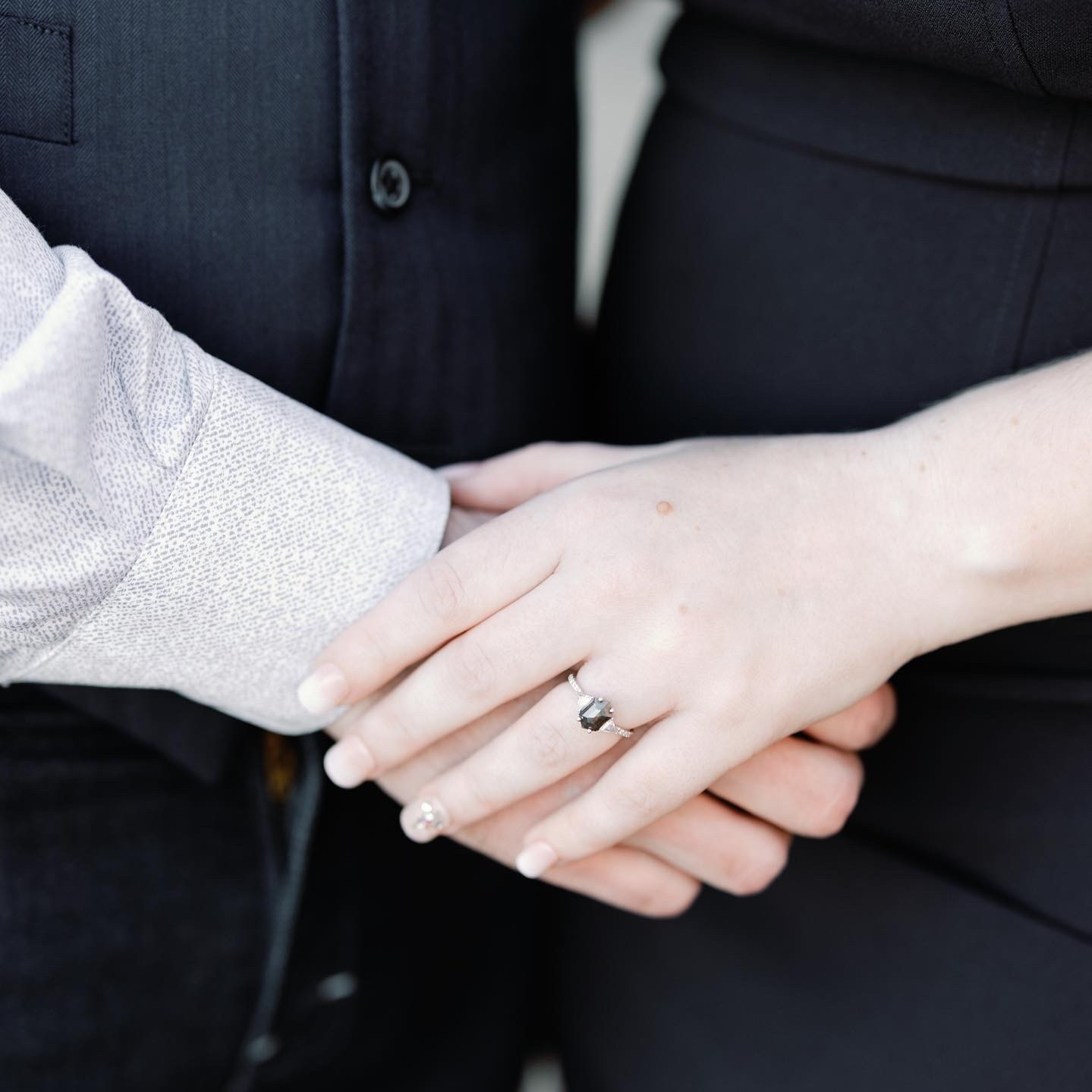 I don't think I ever showed you all a close-up of the ring. I love how it is non-traditional, and I think it suits me perfectly.⁠
.⁠
.⁠
.⁠
#disneywedding #disneyweddingplanning #engaged #engagement #disneyengagement #engagementphotos #disneyengagementphotos #engagementring