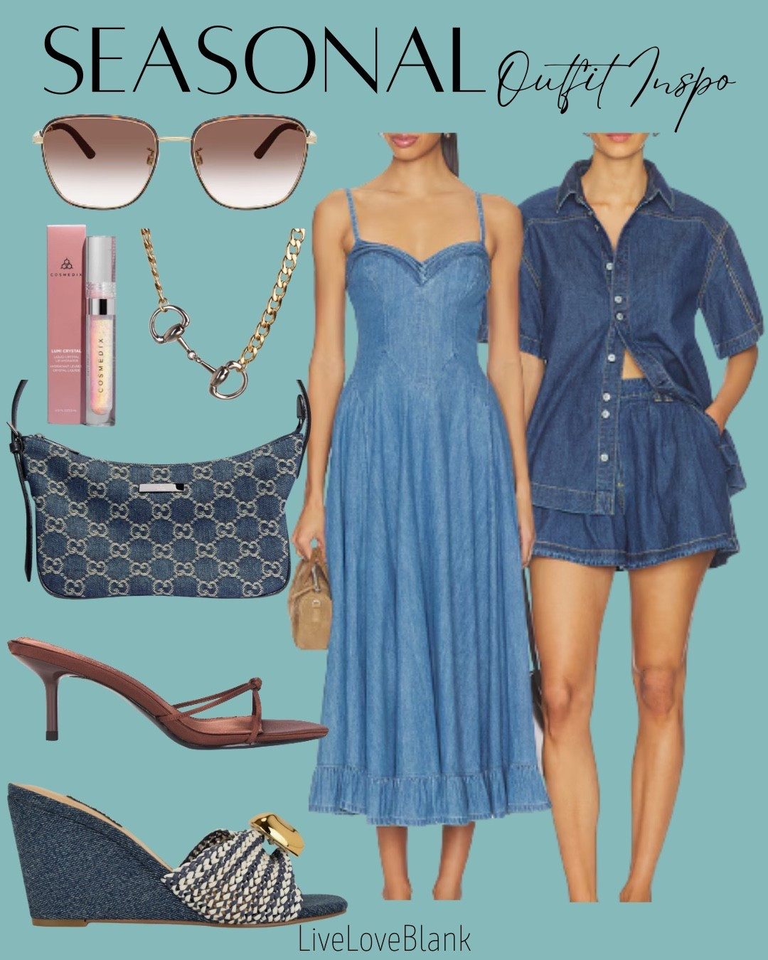 Seasonal outfit ideas
Denim outfits 
Sumer outfit for her
@Revolve 
@gucci 
@COSMEDIX

#LTKOver40 #LTKU #LTKSeasonal