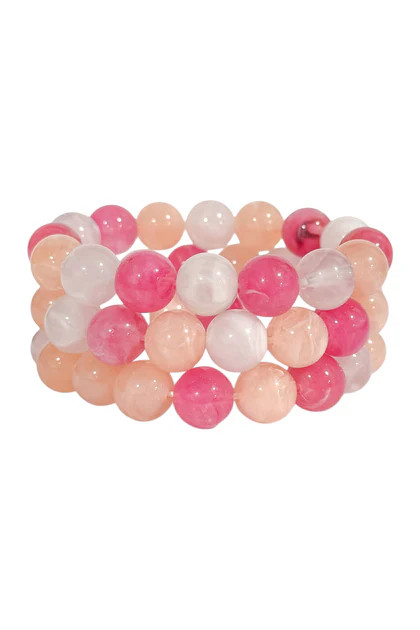 Sweet Style Pink Multi Beaded Bracelet Set | The Willow Tree