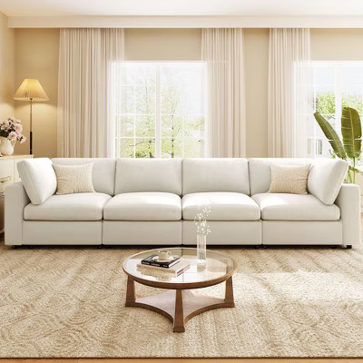 113" Modular Sectional Sofa, Chenille Sofa Couch with Storage, USB/Wireless Charging & Bluetooth ... | Target