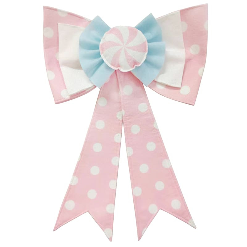 Mrs. Claus' Bakery Pink & White Polka Dot Bow, 16" | At Home