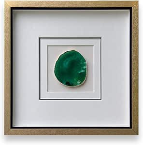 ARTECORS Handmade 40x40cm Gold Edge Agate 3d Wall Art with Shadow Box Frame Front Glass for Livin... | Amazon (US)