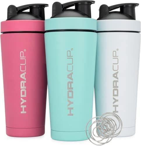 Hydra Cup - [3 PACK] Insulated Stainless Steel Shaker Bottle with Blenders, Double Walled Vacuum Pro | Amazon (US)