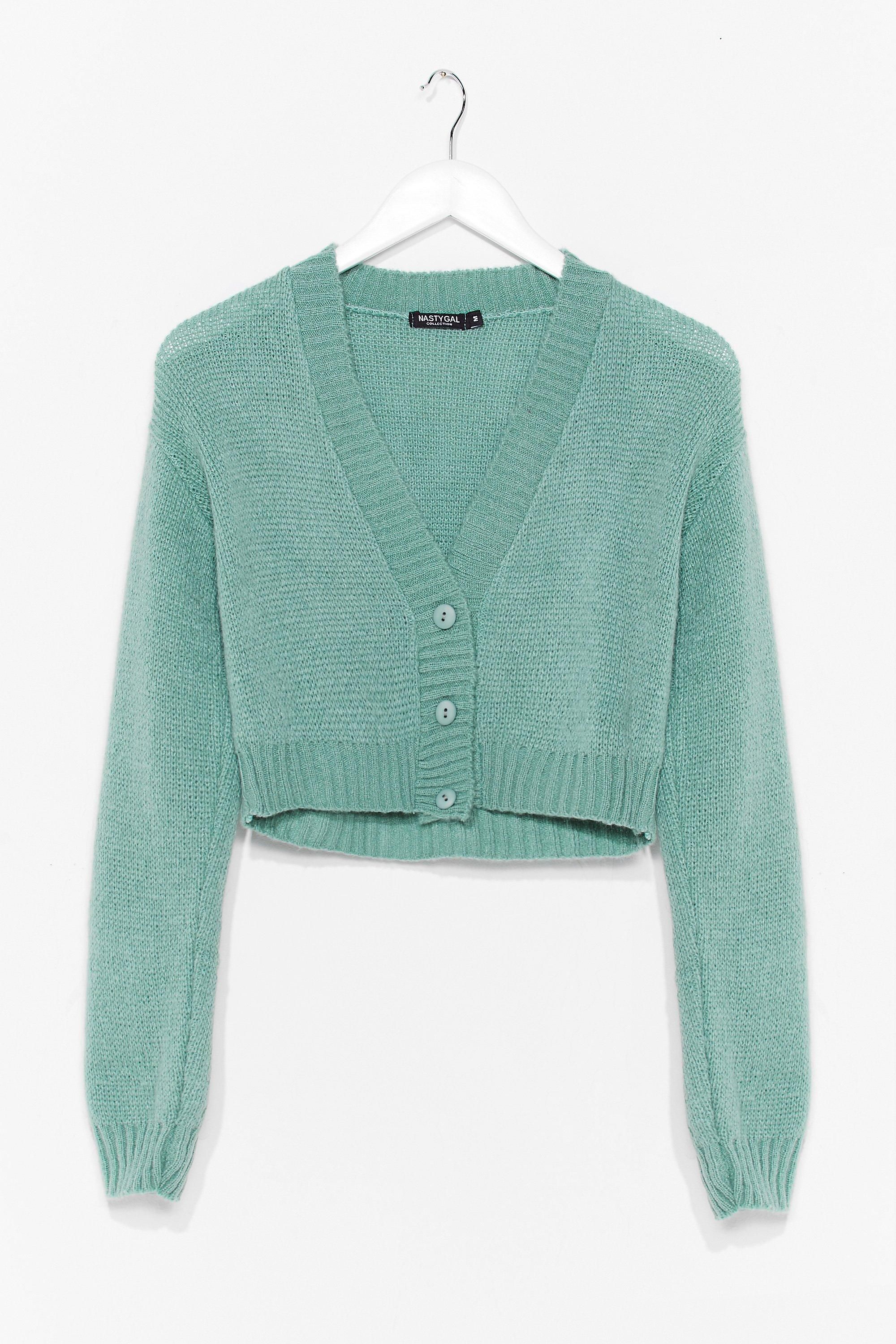 Womens Knit the Floor V-Neck Cropped Cardigan - Sage | NastyGal (US & CA)