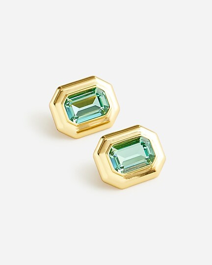 Rectangle faceted-crystal earrings | J. Crew US