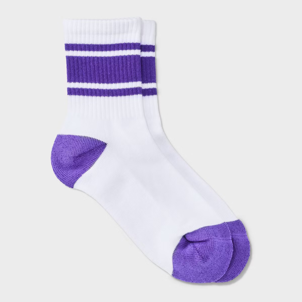 Women's Game Day Varsity Stripe Ribbed Cushioned Mid Crew Socks - Wild Fable™ | Target