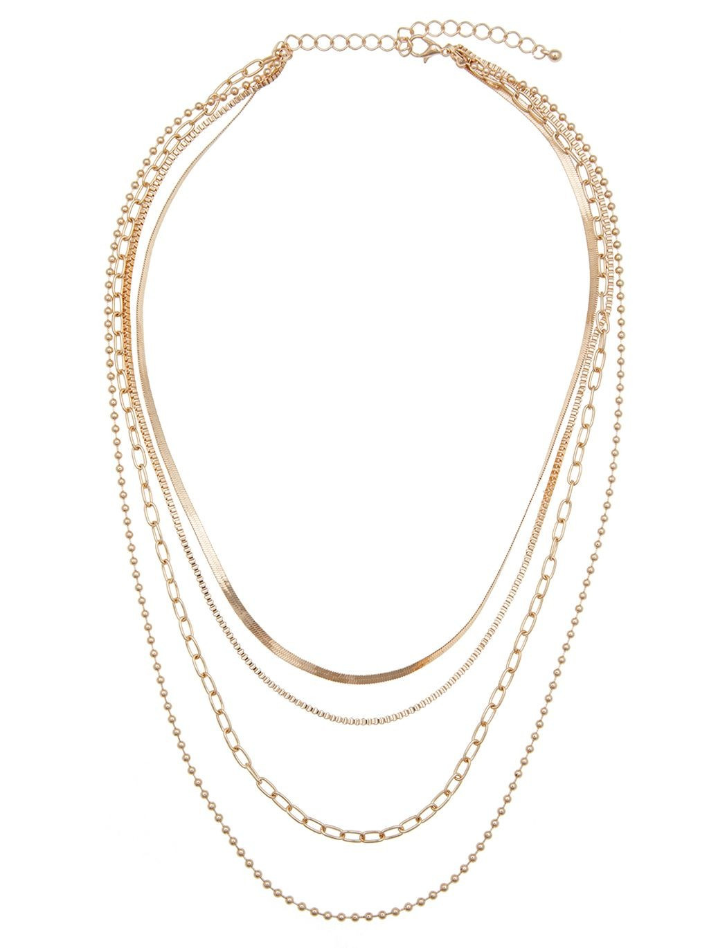 Layered Mixed Chain Necklace | Eloquii