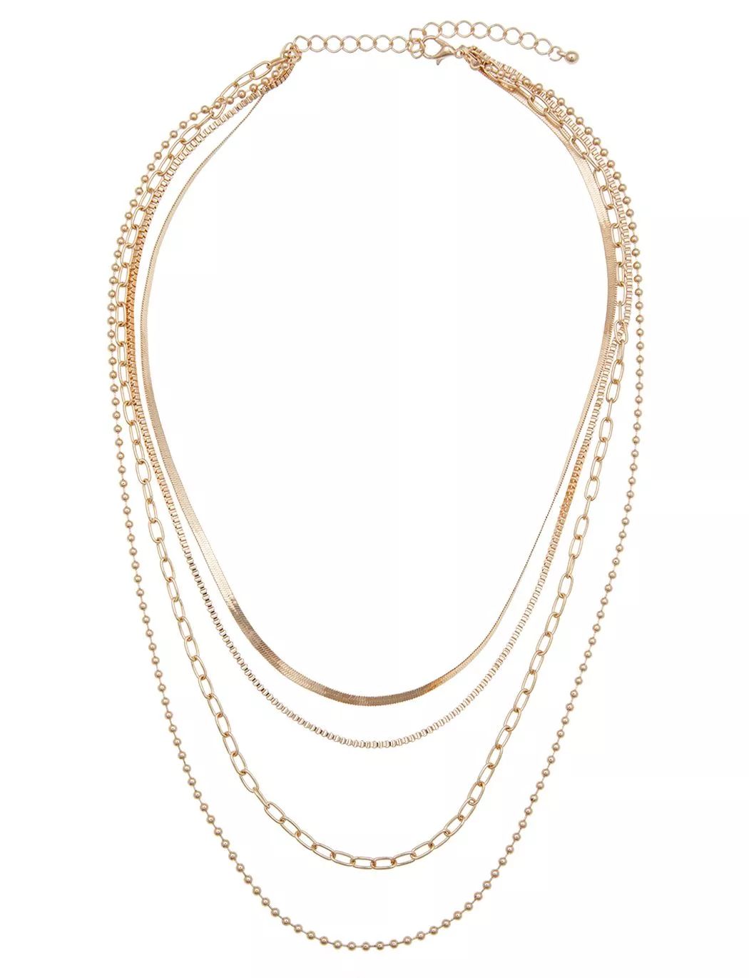 Layered Mixed Chain Necklace | Eloquii