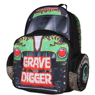 Monster Jam Backpack Grave Digger Truck Shaped Dual Compartment Tote Bag Book Bag for Travel Daily Use | Target
