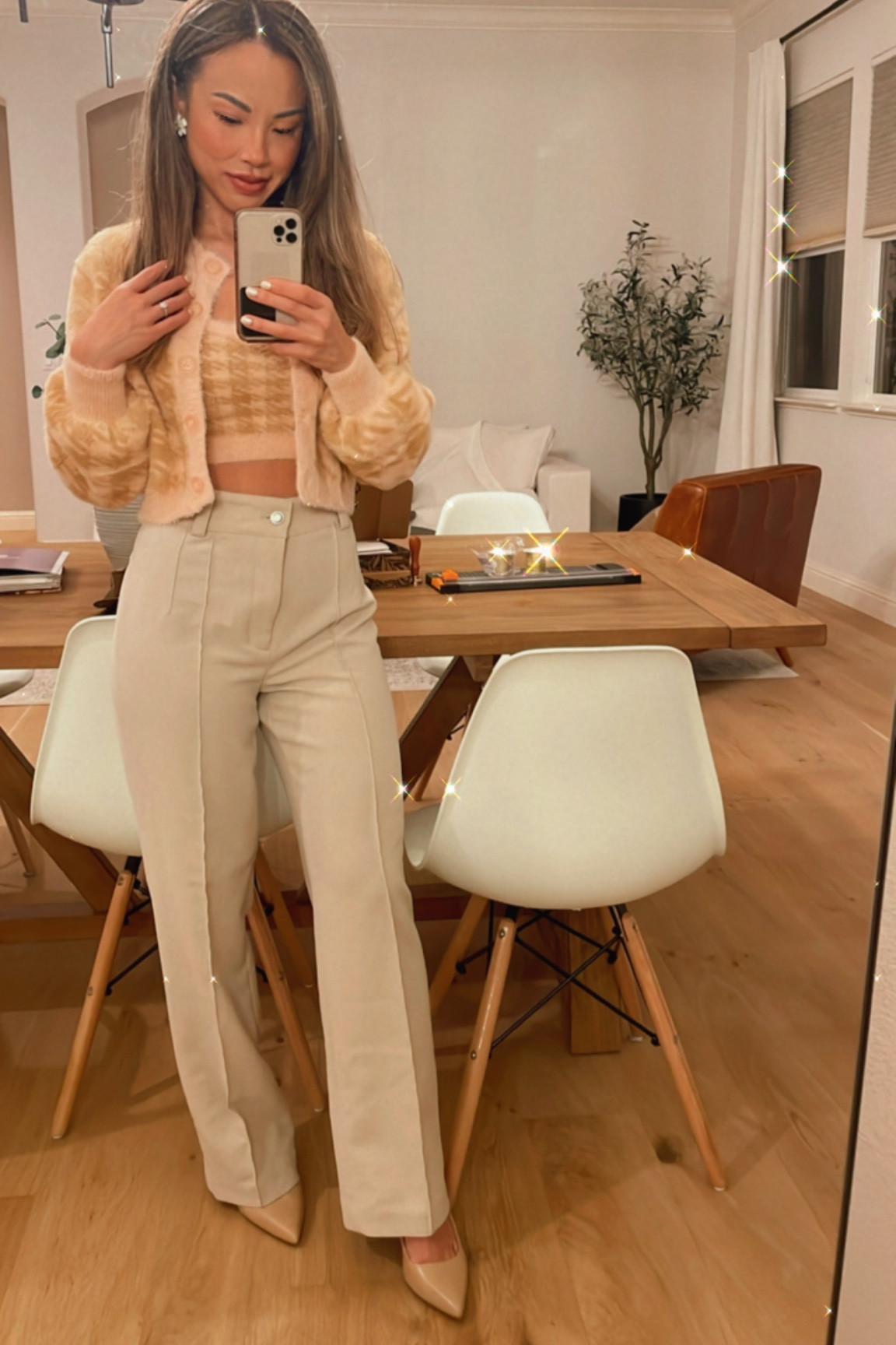 Date night. Tops are from For Love and Lemons, pants are from Zara. I am wearing a XS top and bottom. Fashion, night out, beige pants 

#LTKbeauty #LTKFind #LTKstyletip