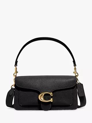 Coach Tabby 26 Leather Shoulder Bag, B4/Black | John Lewis (UK)