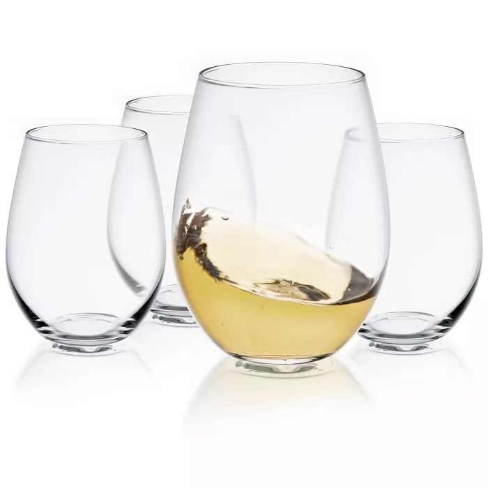 JoyJolt Spirits Stemless Wine Glasses Set of 4 Wine Glasses for Red or White Wine - 19-Ounces | Target