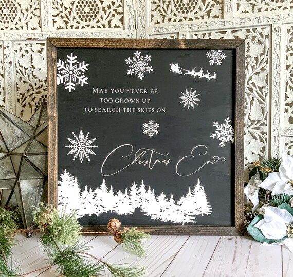 Christmas Skies Wood Sign | Sentimental Gift | Farmhouse Christmas | Christmas Decor | Christmas ... | Etsy (US)