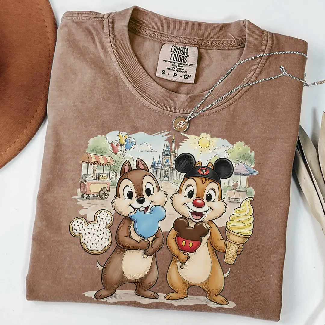 Funny Chip And Dale Disneyland Snack Shirt, Disney Park Ice Cream Shirt, Chip Dale Double Trouble... | Etsy (US)