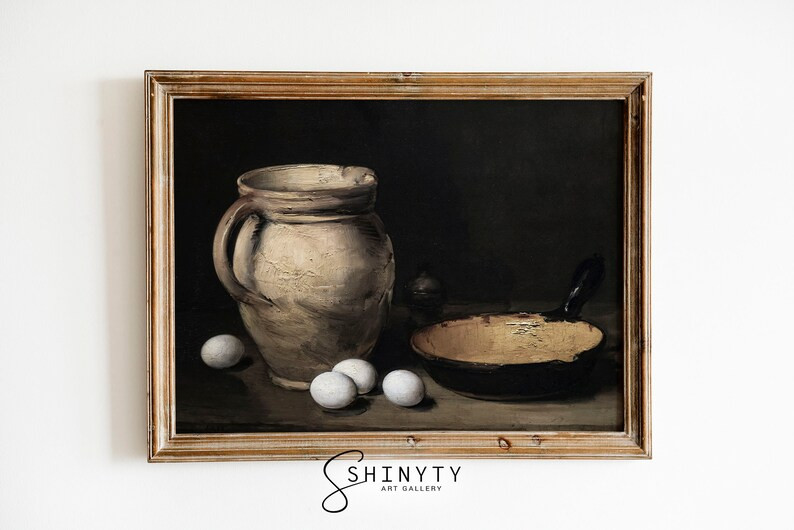 Vintage Kitchen Still Life Painting, Antique Muted Art Print, Country Farmhouse Décor, Rustic Ki... | Etsy (US)