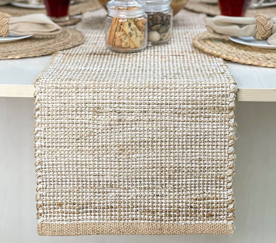 Chardin home | Natural Jute Table Runner | 13x108 Rustic Farmhouse Table Runner | Table Runner Co... | Amazon (US)