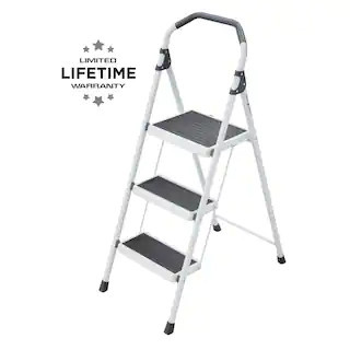3-Step Steel Lightweight Step Stool Ladder 225 lbs. Load Capacity Type II Duty Rating (9ft. Reach Height) | The Home Depot