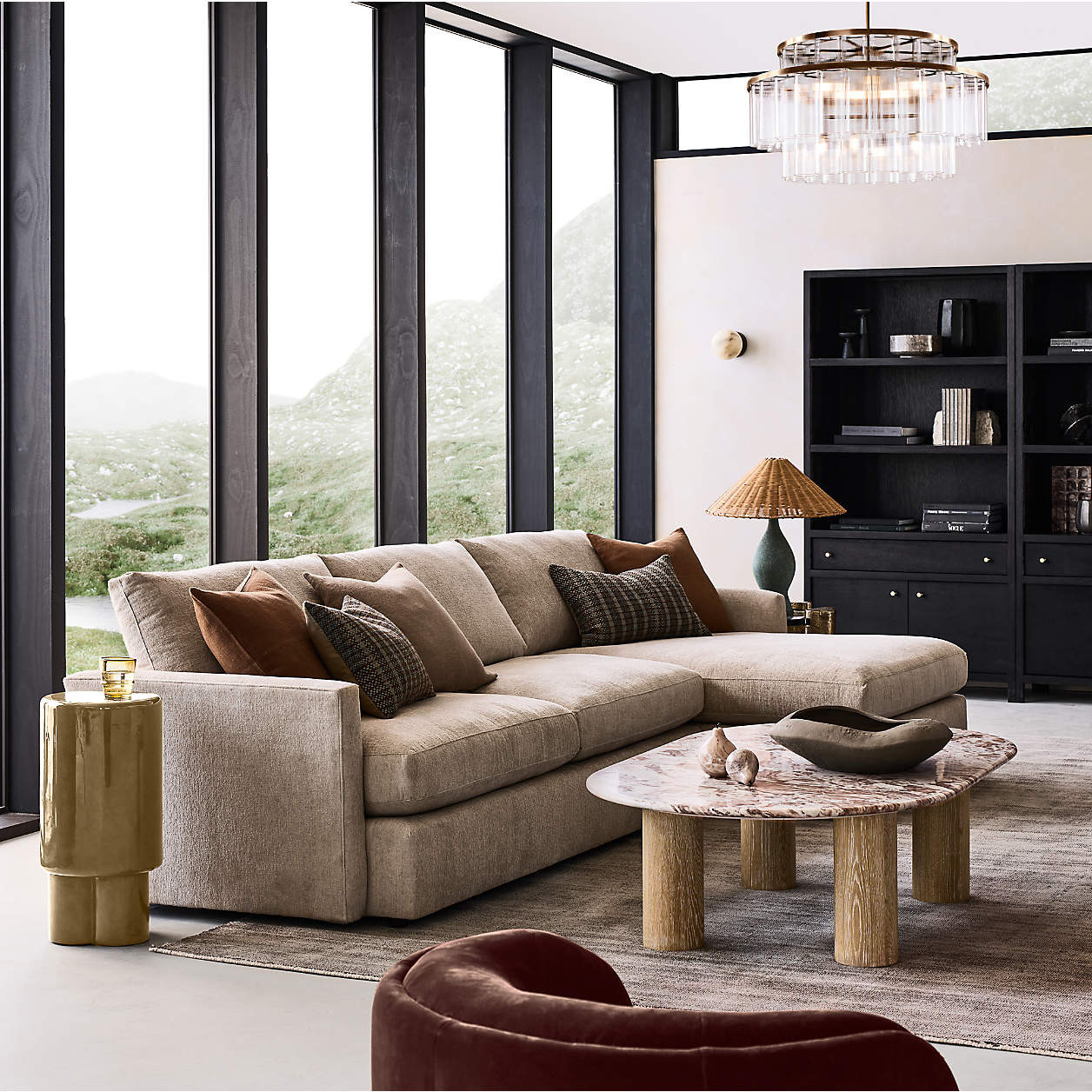 Lounge Deep 93" Bench Sofa + Reviews | Crate & Barrel | Crate & Barrel