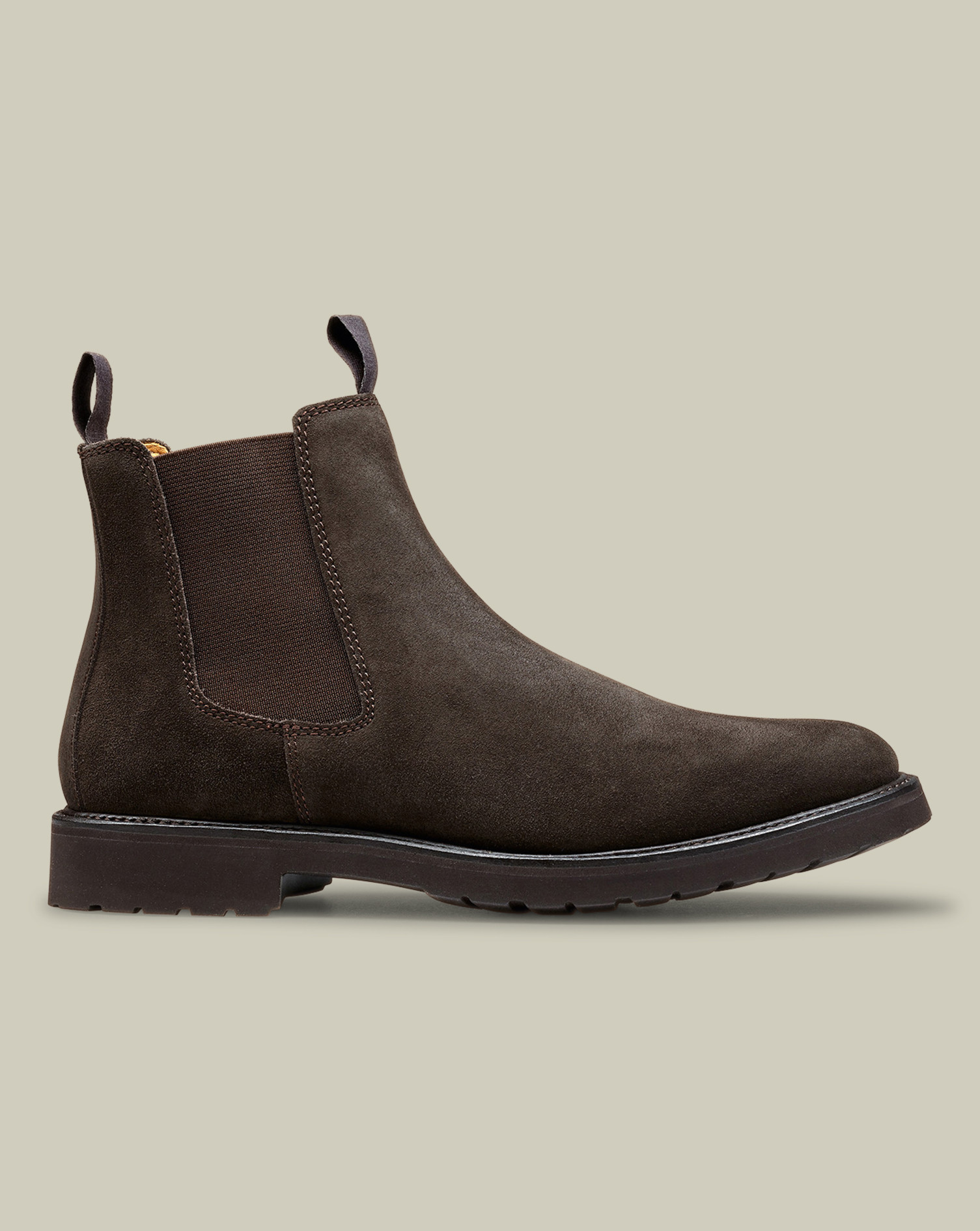 Men's Charles Tyrwhitt Rubber Sole Suede Chelsea Boots - Chocolate Brown Size 11 Leather | Charles Tyrwhitt