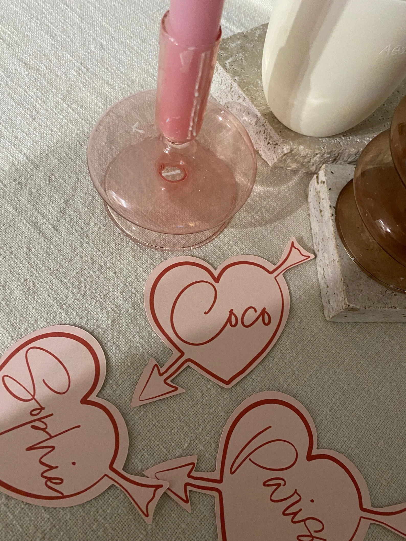 Calligraphy Heart Shape Place Card Cupid - Etsy | Etsy (US)
