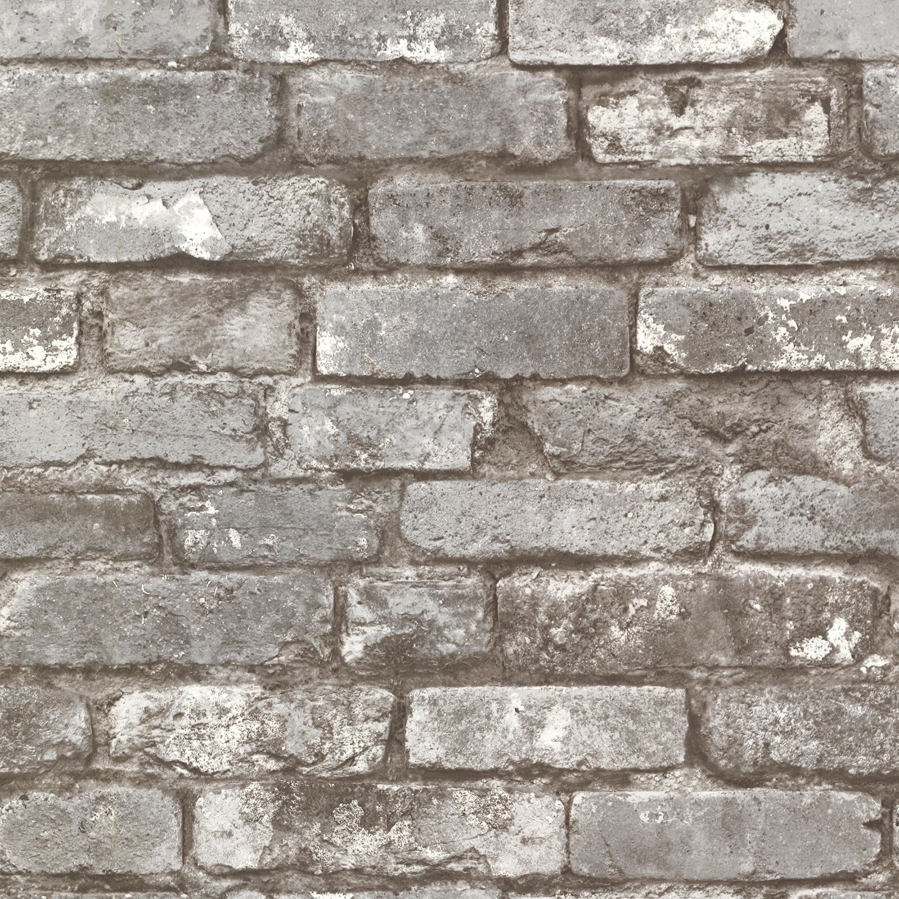 Beacon House Brickwork Pewter Exposed Brick Wallpaper 56.4 sq. ft. | Walmart (US)