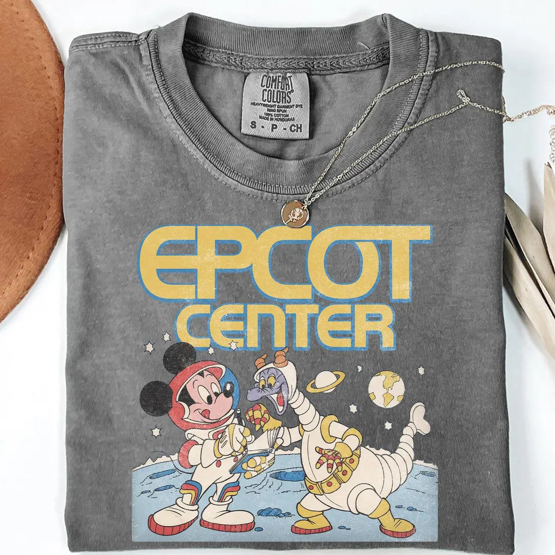 Vintage Comfort Colors® Disney Epcot Mickey & Dragon Figment Astronaut 1982 T-shirt, Magic Kingd... | Etsy (US)