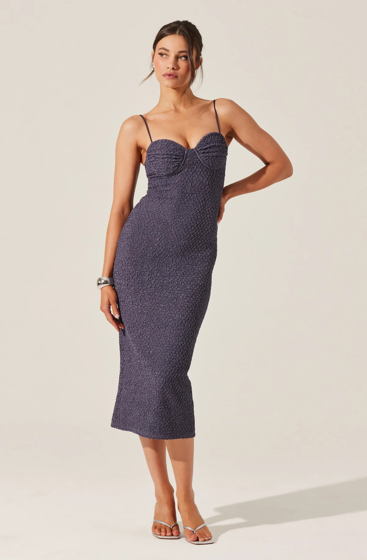 Textured Bustier Midi Dress | ASTR The Label (US)