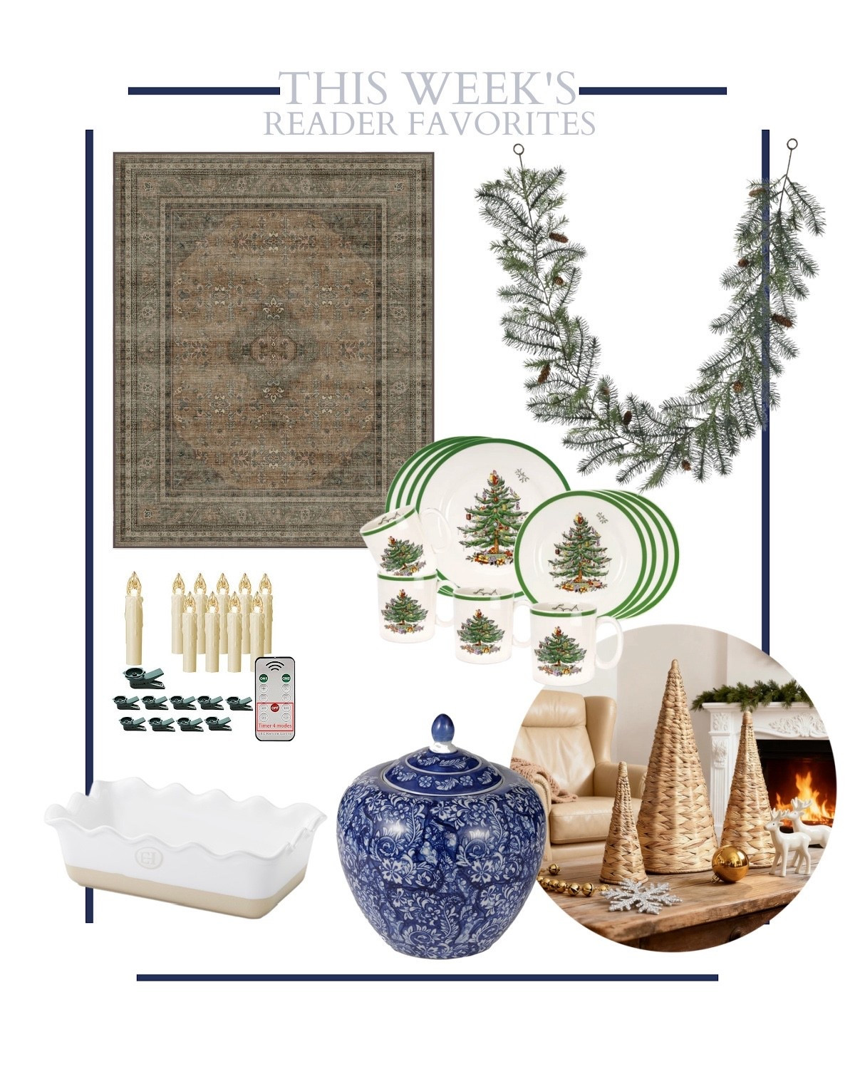 This week’s reader favorites! My go-to affordable garlands, water hyacinth Christmas trees, a beautiful new Ruggable and some favorite gifts for the season.

#LTKSeasonal #LTKHoliday #LTKGiftGuide